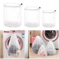 1 pc 3 sizes mesh laundry wash bags clothing care foldable protection net filter household clothes laundry care accessorie