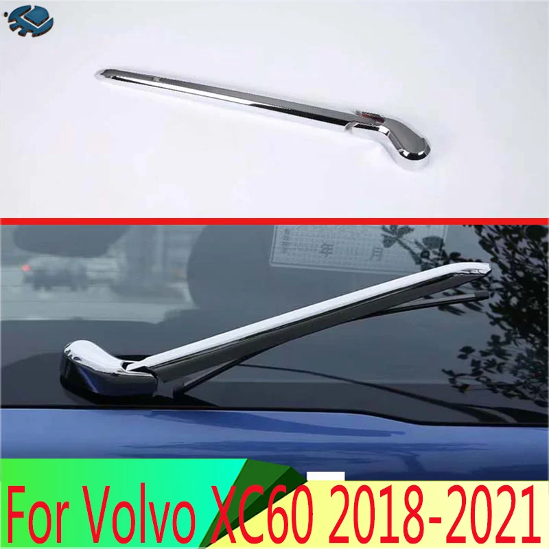

For Volvo XC60 2018 2019 2020 2021 ABS Chrome Rear Window Wiper Arm Blade Cover Trim Overlay Nozzle Molding Garnish