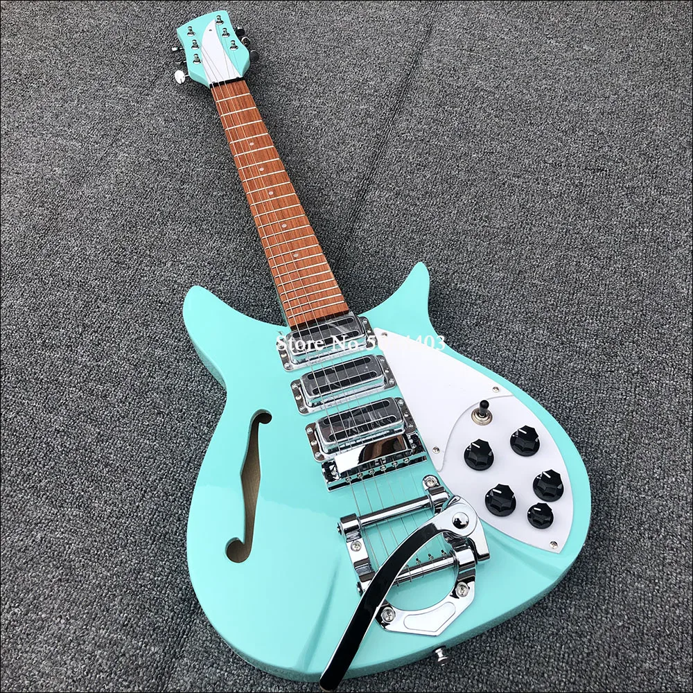 Высококачественная электрогитара 325 пустая гитара F яркий гриф зеленая краска 3
