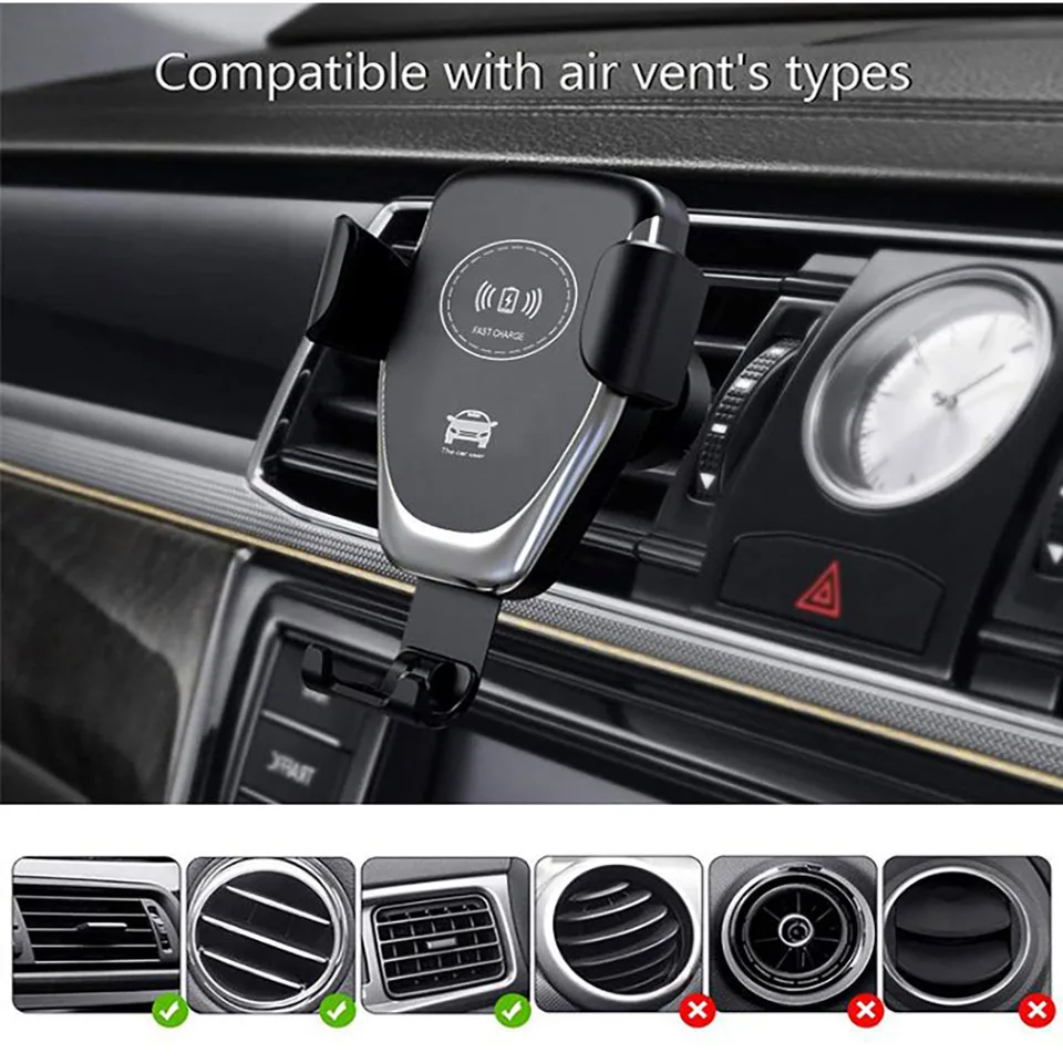 10 Вт Автомобильный держатель для телефона с беспроводным зарядным устройством