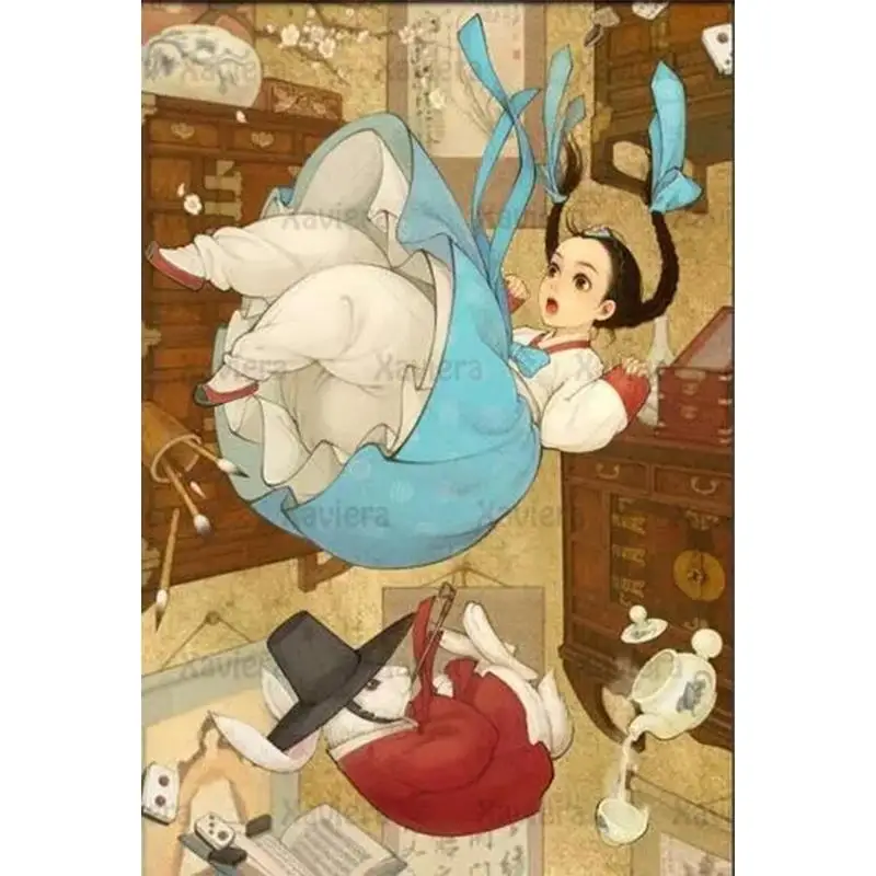 

5D Diamond Painting Cartoon Korean Illustration Alice In Wonderland DIY Square/Round Full Diamond Embroidery Kit Home Decor Craf