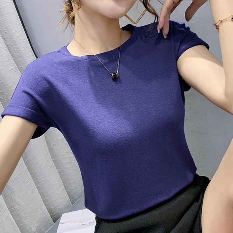 

BOBOKATEER Summer Top 2021 T Shirt Women Clothing Short Sleeve Camisas De Mujer Plus Size Woman Tshirts Cotton Tee Shirt Femme