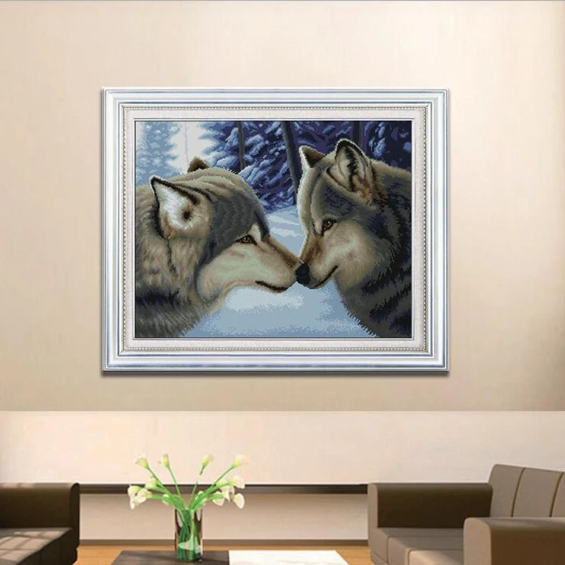 Рукоделие сделай сам DMC Вышивка крестом наборы для вышивания точная печать волка