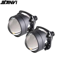 sanvi 2 5inch s8 35w 6000k car bi led projector lens headlight h4h7 9005 9006 led projector car motorcycle headlight accessories