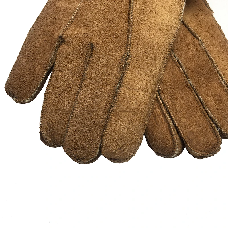 Men's Leather gloves New genuine sheepskin leather glove for men Outdoor Winter warm fur thickening thermal patchwork gloves G31