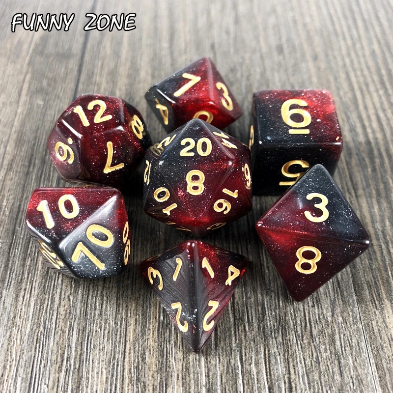 Сияющие яркие как вселенная галактические креативные игральные кости 7 шт.