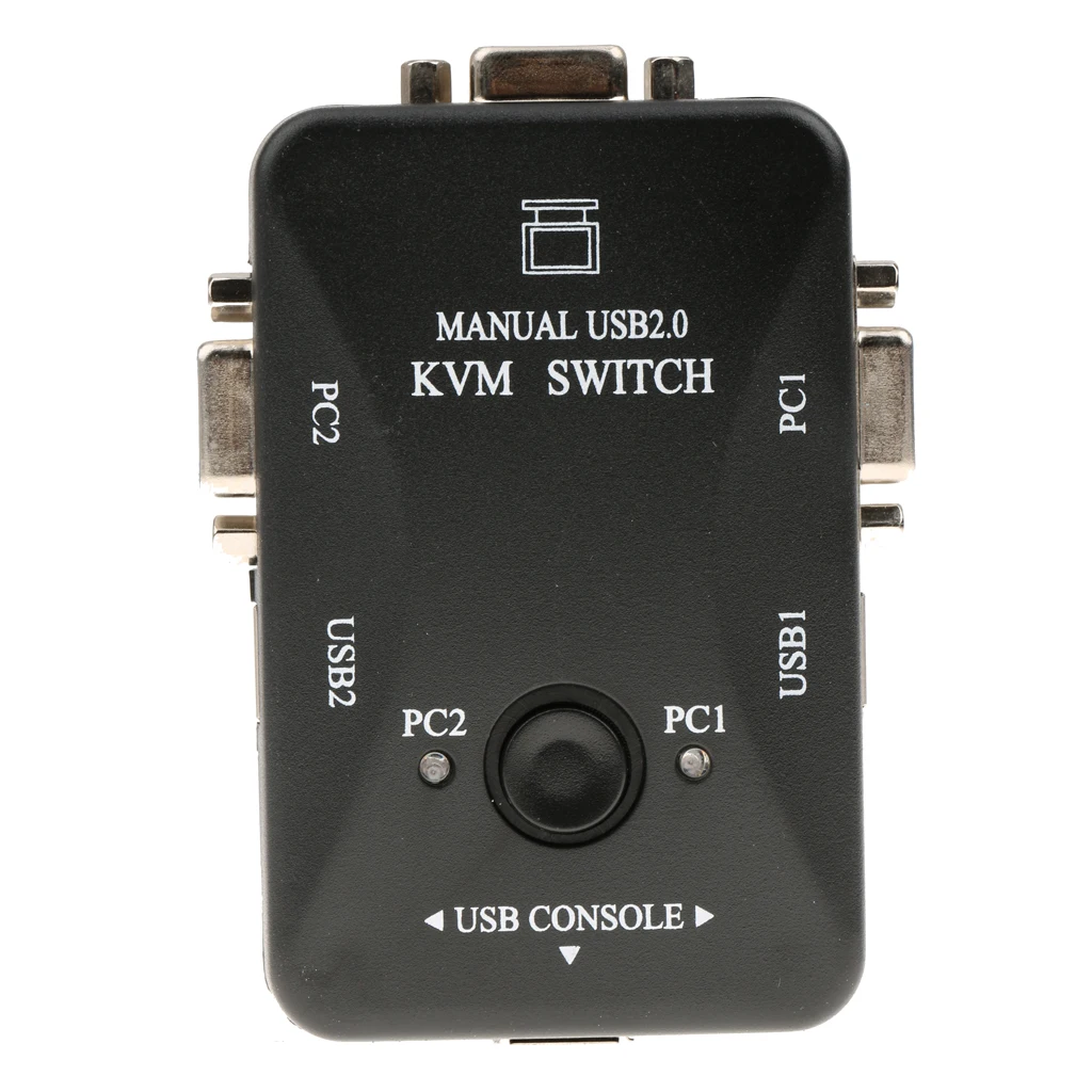 2 порта USB 2,0 монитор VGA KVM переключатель коробка для ПК клавиатура соединение в виде мыши