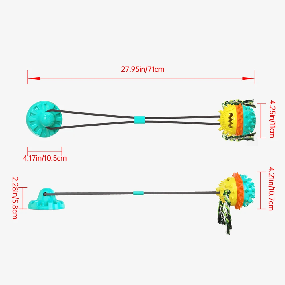 

Dog Chew Toy Silicon Suction Cup Tug Interactive Dog Ball Toy For Pet Chew Bite Tooth Cleaning Toothbrush Feeding Pet Supplies