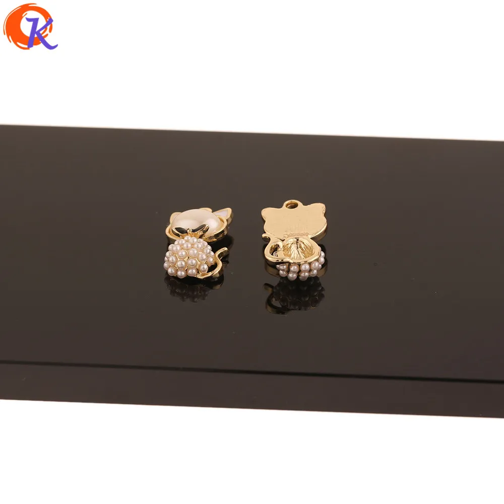 

Cordial Design 50Pcs 12*22MM Jewelry Accessories/Hand Made/Imitation Pearl/Charms/Cat Shape/Earring Findings/DIY Pendant Making
