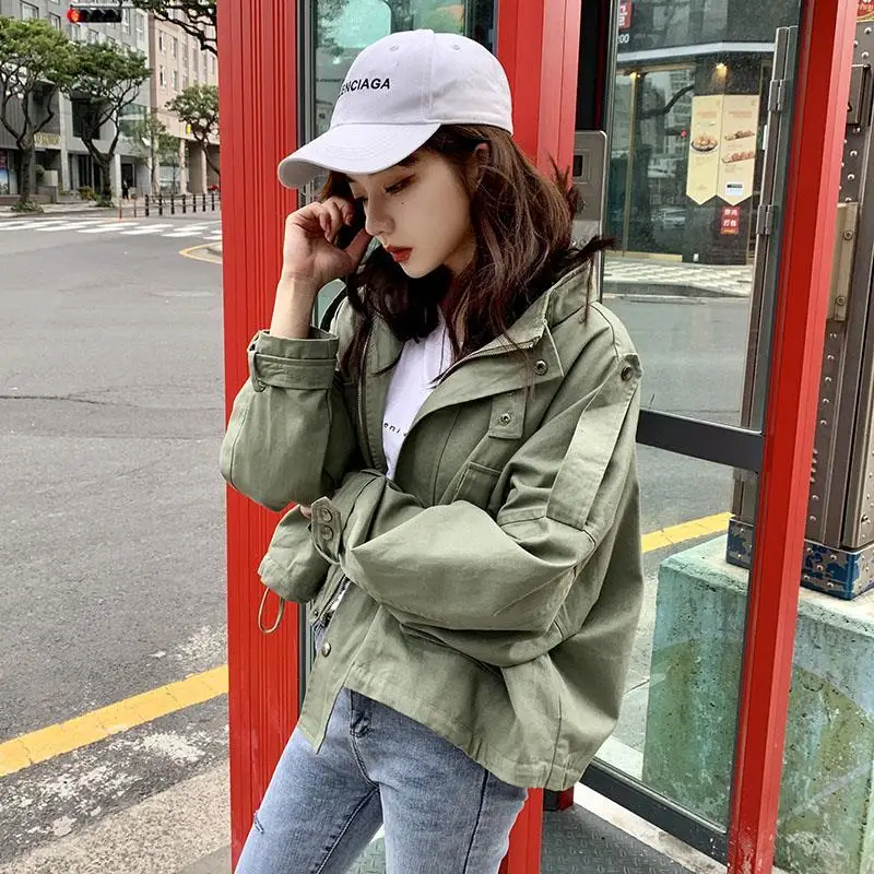 Модные весенние женские свободные повседневные куртки большого размера с