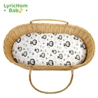 Комплект постельного белья LyricHom для новорожденных, простыня для детской кроватки с принтом, покрывала для матрас для детской кровати и люльки
