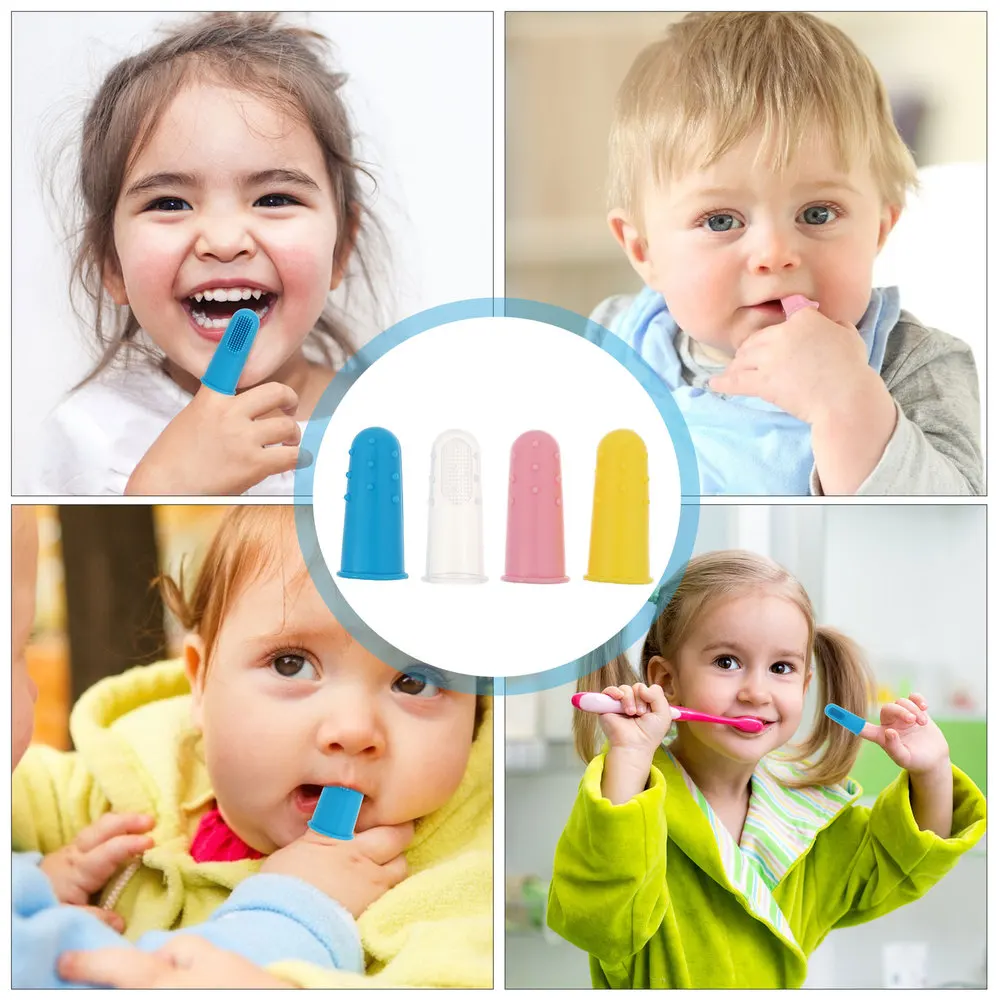 

4pcs Silicone Baby Finger Toothbrush Infant Toddler Teeth Clean Tool Tooth Brush