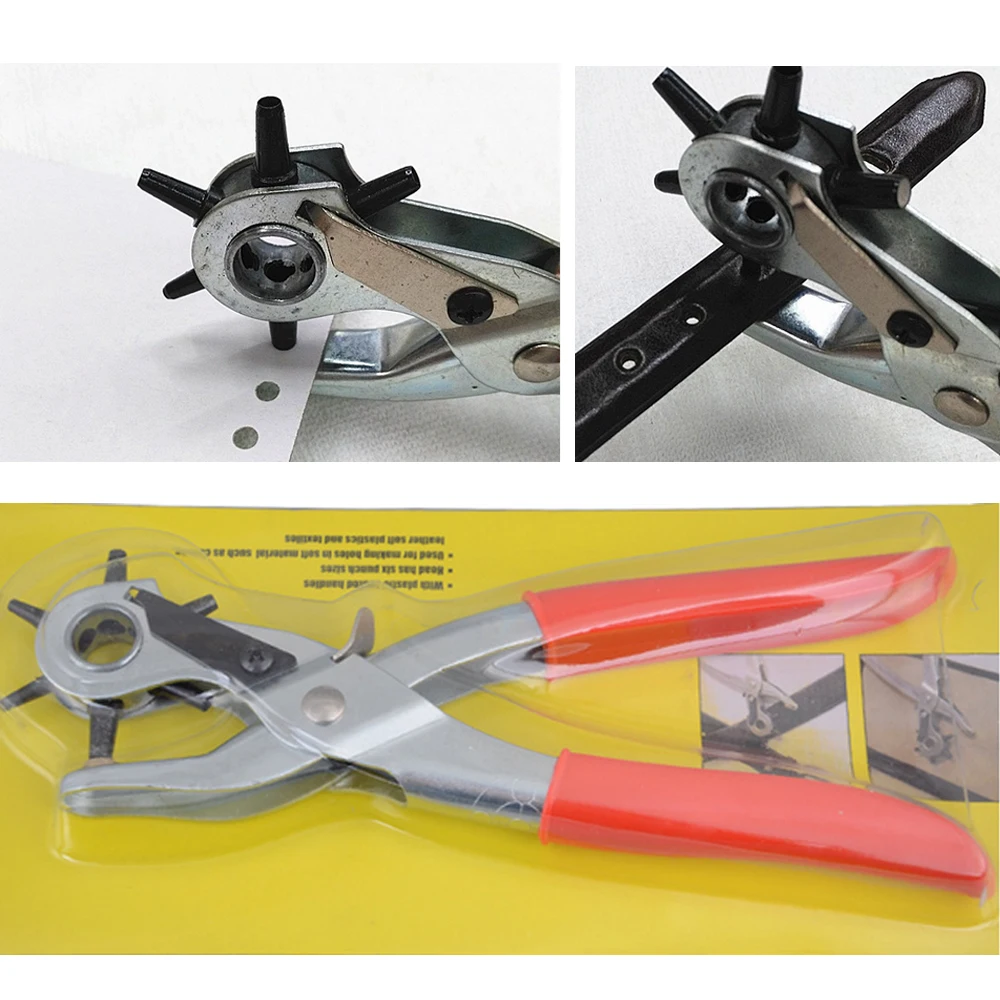 Дырокол для кожи плоскогубцы дырокол 6 размеров вращающаяся швейная машина