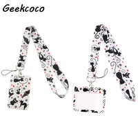 j2694 creative cat lanyard keychain lanyards for keys badge id mobile phone rope neck straps accessories gifts