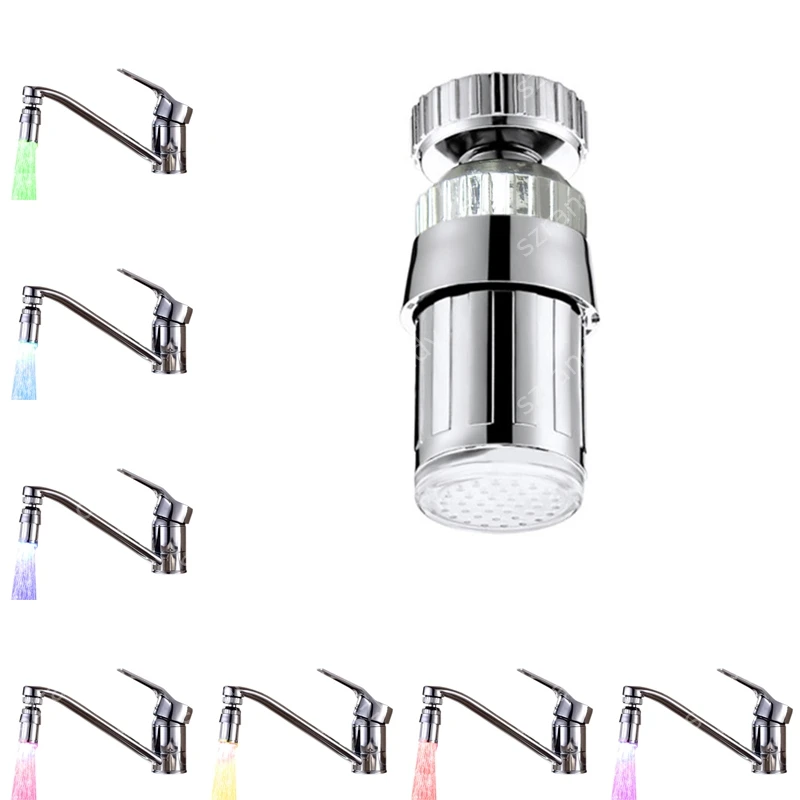 Светодиодный светильник для крана 360 градусов 7 цветов модный кухонный кран