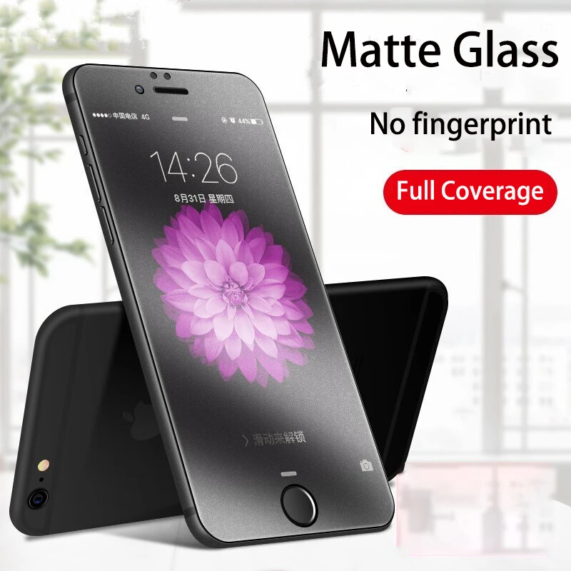 

9H Hard Tempered Glass For iPhone X XS XR 11 Pro Max No Fingerprint Matte Phone Glass For iPhone SE 6 6S 7 8 Plus Full Cover