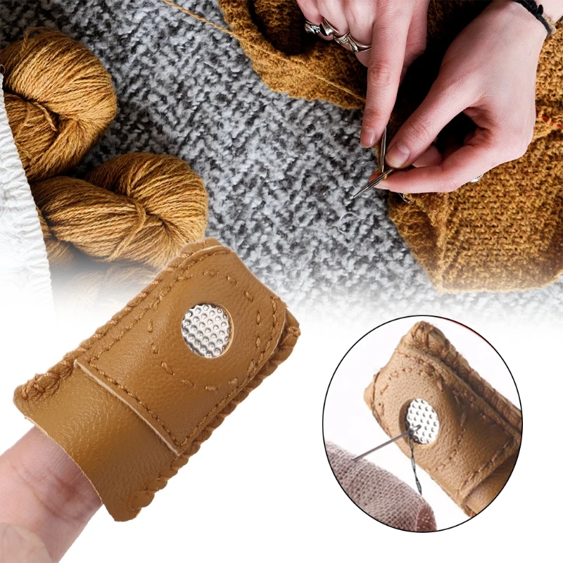 

49pcs Sewing Tool Set Knitting Needles Leather Thimble Finger Protector Rings Yarn Scissor Needle Threader