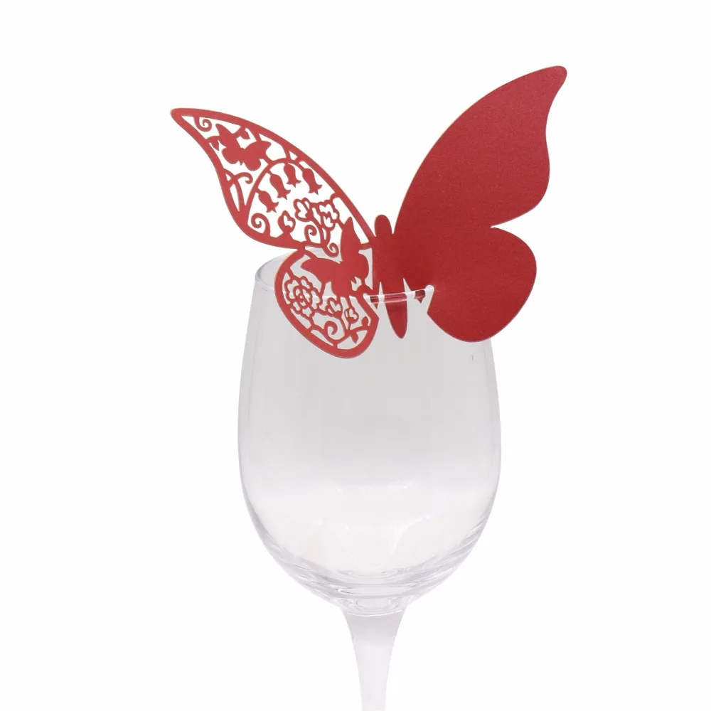 18 видов цветов 20 шт./лот бумажные бабочки для хранения карточек бокалов Винных