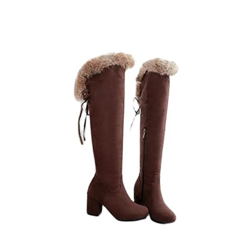 

Сапоги женские зимние, на высоком каблуке, с мехом, большие размеры 43, 2021