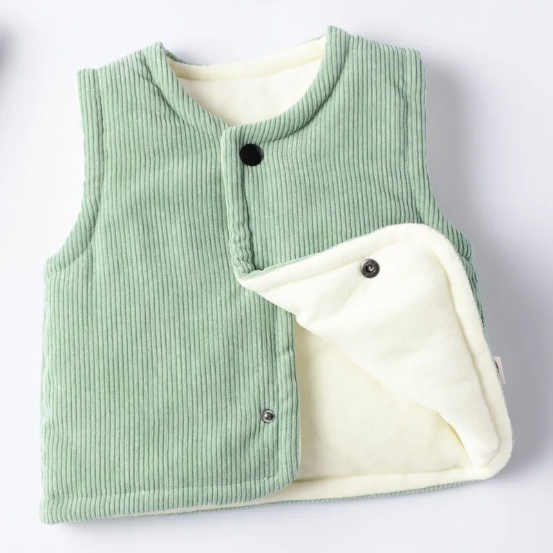 Вельветовый детский жилет детская одежда для девочек однотонный милый зимняя