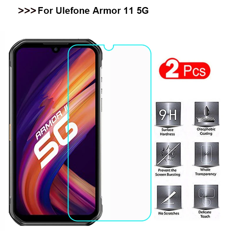 

2PCS Tempered Glass for Ulefone Armor 11T 5G Screen Protector Protective Glass Cover For Ulefone Armor 11 5G Mobile Phone Film