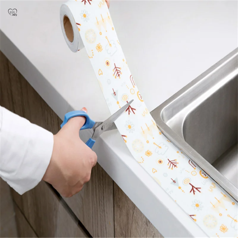 

Kitchen Self-adhesive Sink Countertop Waterproof Sticker Water Retaining Strip Toilet Moisture-proof Mildew-proof Seam Sticker