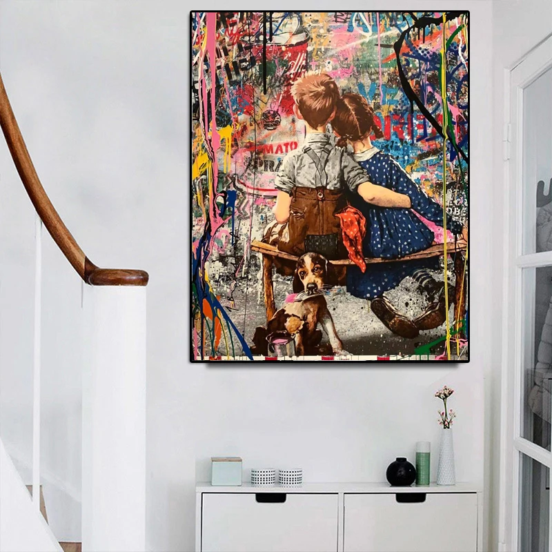 Граффити для мальчиков и девочек Картина на холсте настенные постеры принты