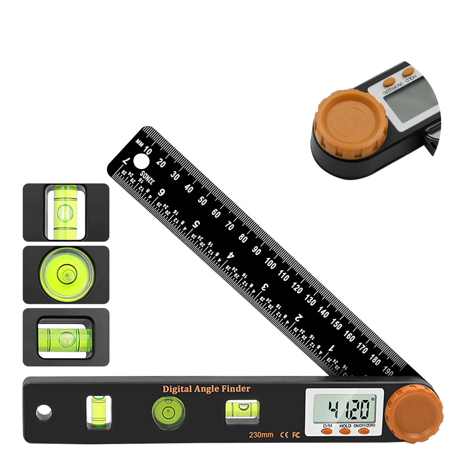 

Digital Protractor Angle Ruler Finder Inclinometer Woodworking Electronic Goniometer Protractor Level Ruler Angle Scale Detector