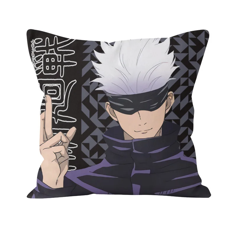 

Anime Jujutsu Kaisen Pillowcase Double Sides Printed Gojo Satoru Pillow Cushion Cover Home Sofa Soft Throwing Pillow Case 45x45c