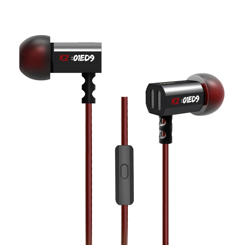 black with mic KZ ED9 гарнитура для мобильного телефона с тяжелыми басами, HIFI металлические наушники из цинкового сплава ED12 ES3 ES4 ZST AS10 ED2 ZS3 ZS6 ZS5 - Цвет: black with mic