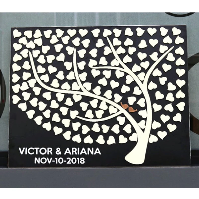 Свадебная Гостевая книга альтернатива в белом дереве сердца полностью