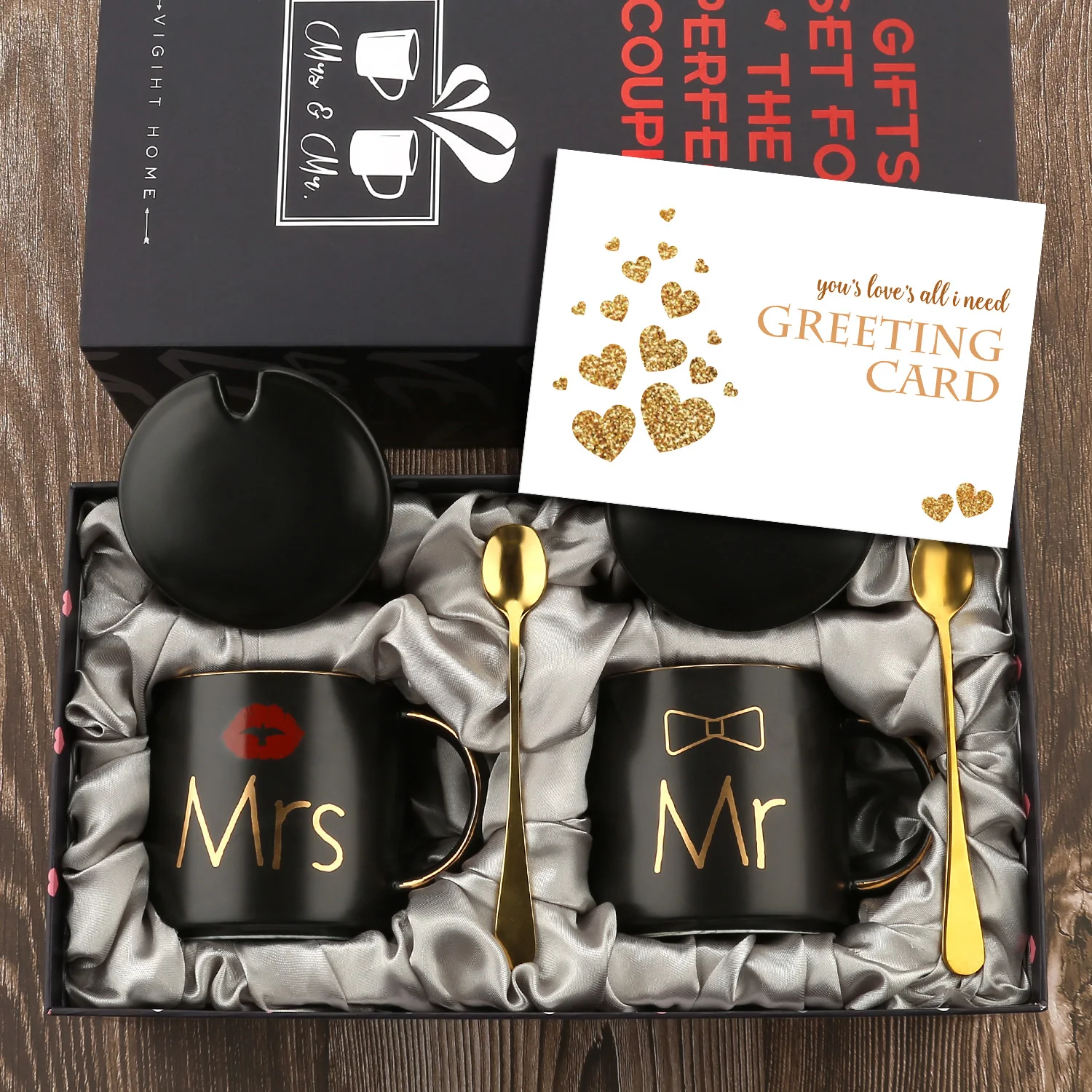 Mr and Mrs Coffee Mugs Cups Gift-Set for Engagement Wedding 