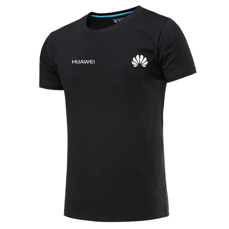 Футболка HUAWEI мужская с коротким рукавом брендовая тенниска из 100% хлопка лето |