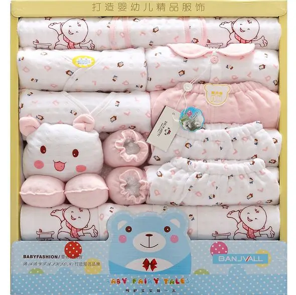 

18 Pcs/Set New Born Baby Clothes Outfit Gift Cotton Newborn Baby Girl Clothes Autumn Winter Baby Boy Clothing Set Cartoon Print