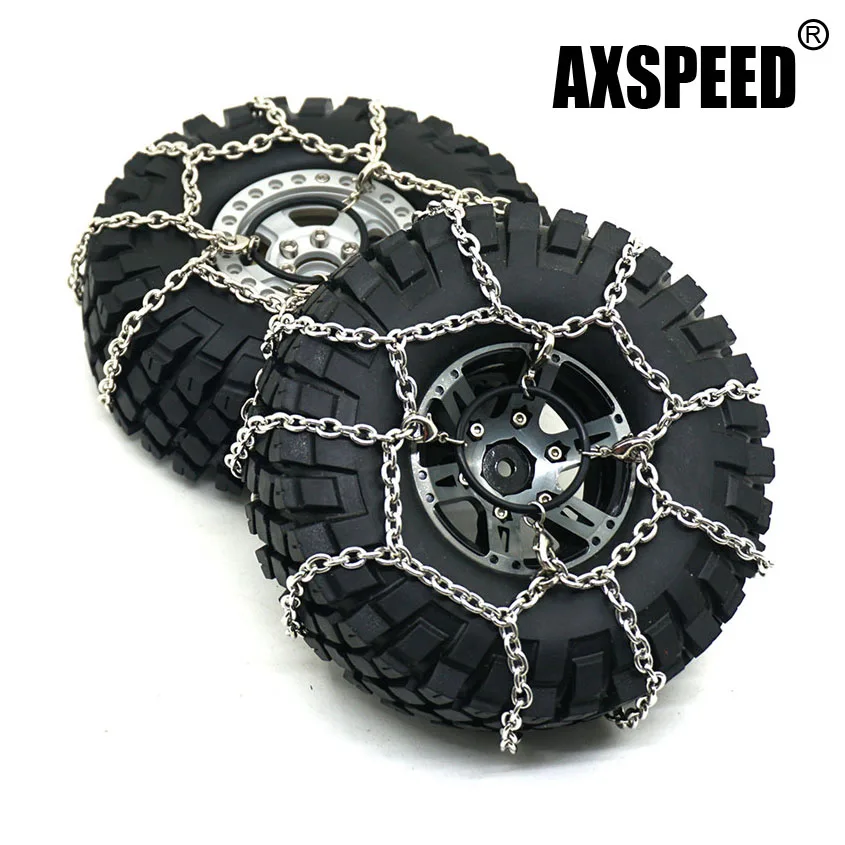 AXSPEED металлическое серебристое 114 мм 1 9 дюймов шины цепь противоскольжения для 1/10