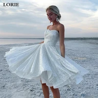 lorie shiny glitter sweetheart princess wedding dress sexy short bride dresses vestidos de novia 2021 knee length wedding gowns