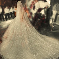 topqueen v101 sparking bridal veil glitter wedding veil long 3m5m luxury cathedral wedding veil champagne colored wedding veils