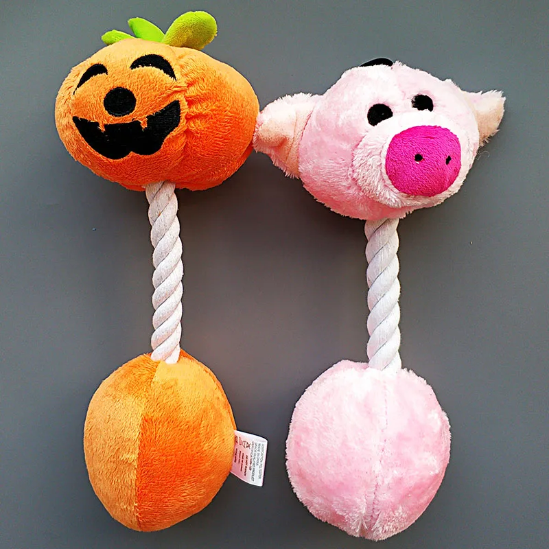 Игрушка-собака веревка узел собака кусающая игрушка тыква голова розовая свинья