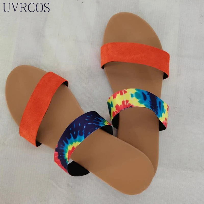 

2021 Summer New Ladies Slippers Flip Flops Ladies Sandals and Slippers Beach Shoes Women Open-toed Flat Sandals and Slippers