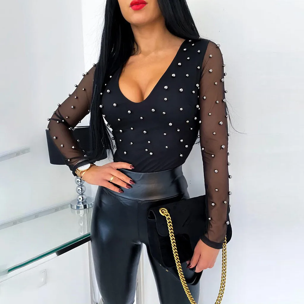 Футболка женская одежда эстетическое женские бисер с сеткой перспективное