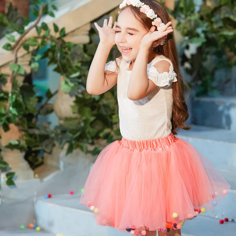 Летняя многослойная фатиновая юбка-пачка для малышей Детская одежда принцессы с