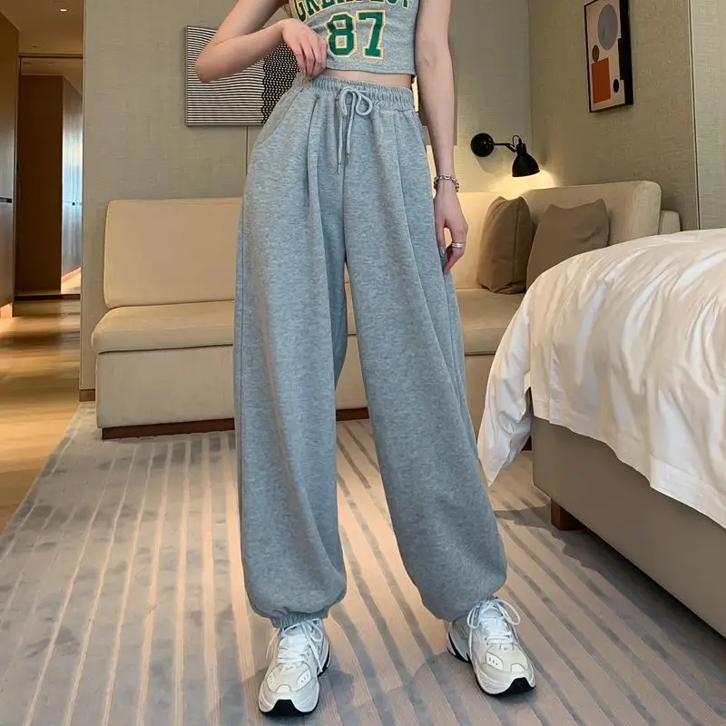 High waist casual pants women's loose and thin spring and autumn straight lantern pants 2021 new drape trousers tide