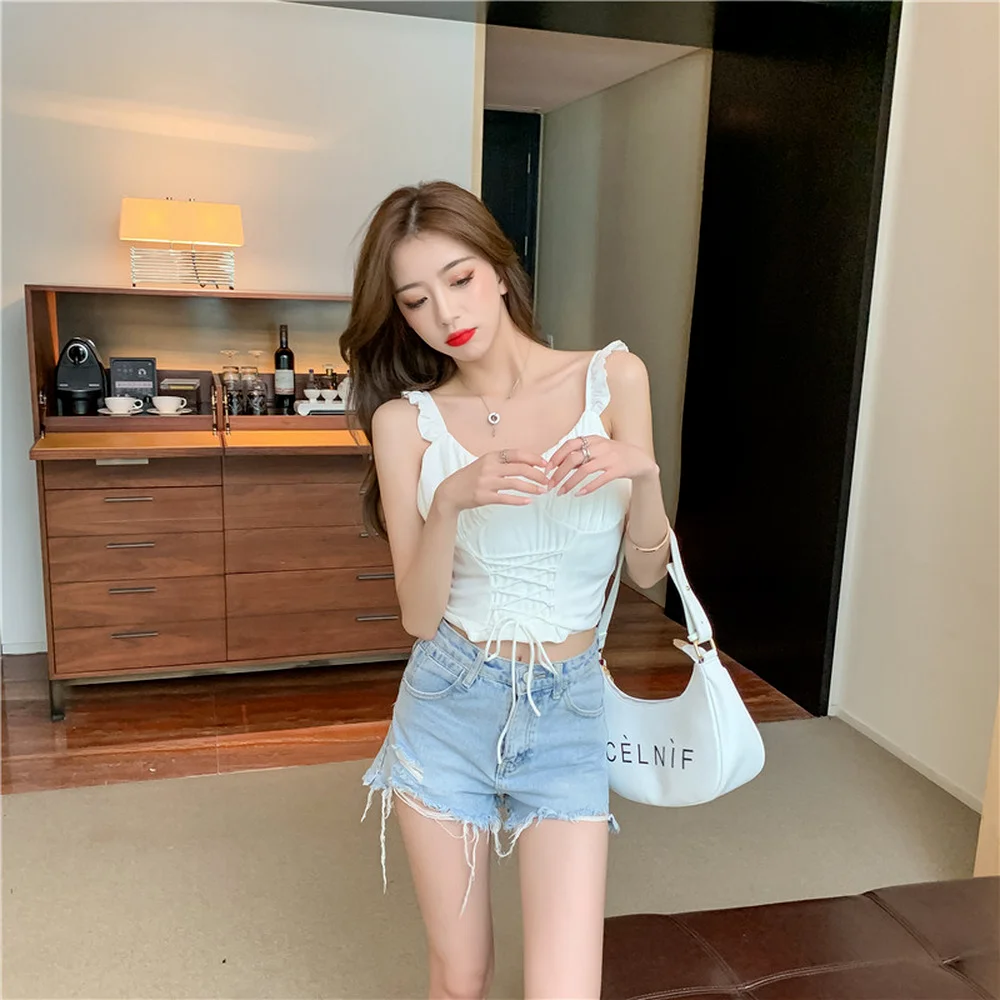 Spring Summer Black Off Shoulder Corset Crop Tops Women Square Collar Party Sexy Tank Tops Ladies Backless Casual Bustier 2021