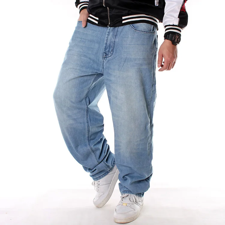 New Arrival Men Casual Loose Trousers Plus Size Hip Hop Street Dance Blue Jeans Fashion Style Homme Plus Fat Big Size Pants