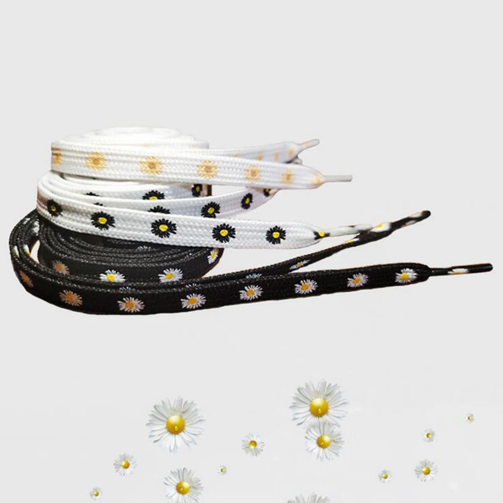 Little Daisies Shoelaces Cartoon Printing Fashion Unisex Flat Shoe laces High-top Canvas Sneakers Shoelace AF1 Sports Shoelaces