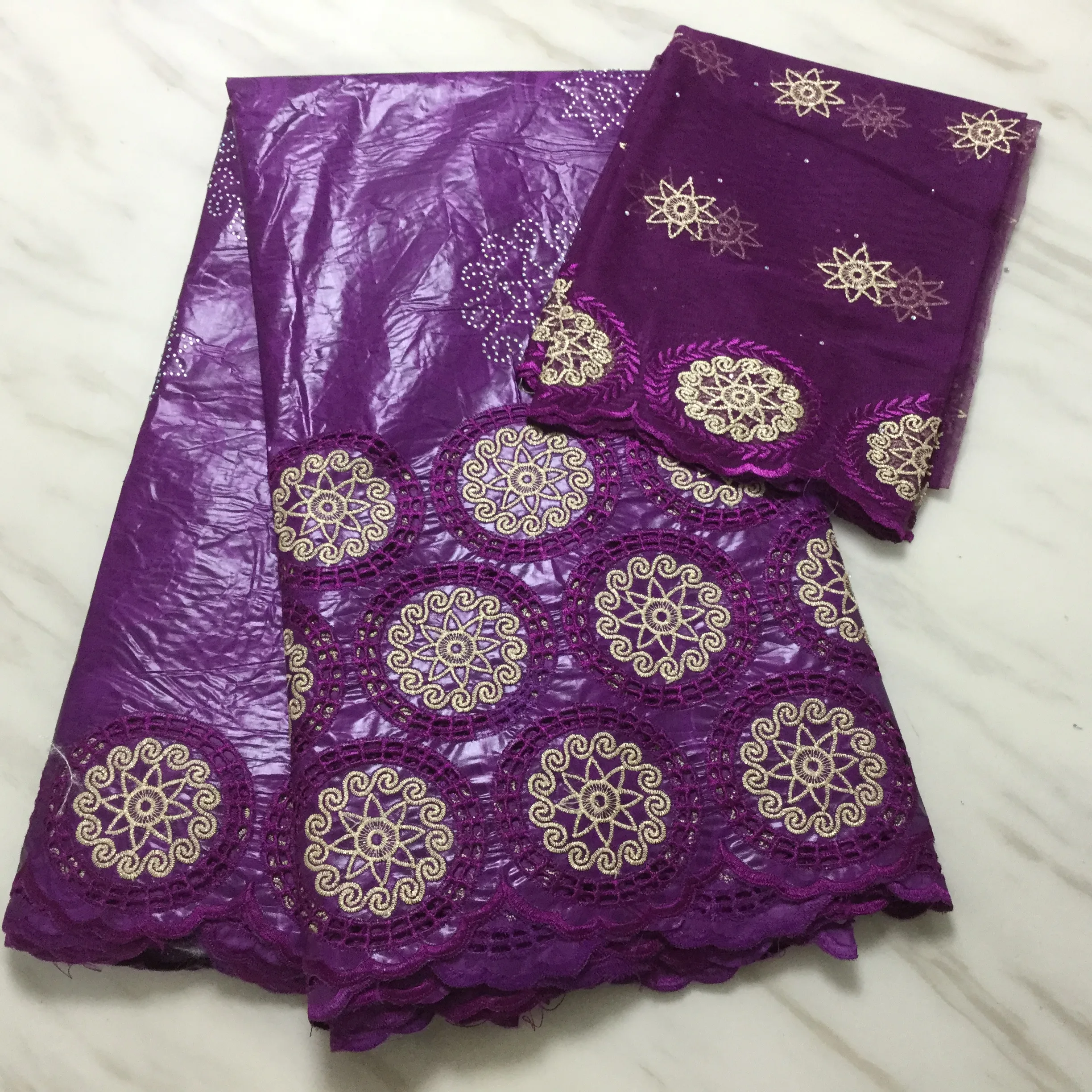 New hot sale African Bazin Riche Getzner Lace Fabric With stone Embroider Tulle for dress 2+5 yards FFP1123 | Дом и сад
