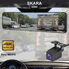 Автомобильный видеорегистратор Skara 3 в 1, устройство для приборной панели с GPS, разрешением 4K, видеорегистратор Sony IMX415, с голосовым управлением, с двумя объективами