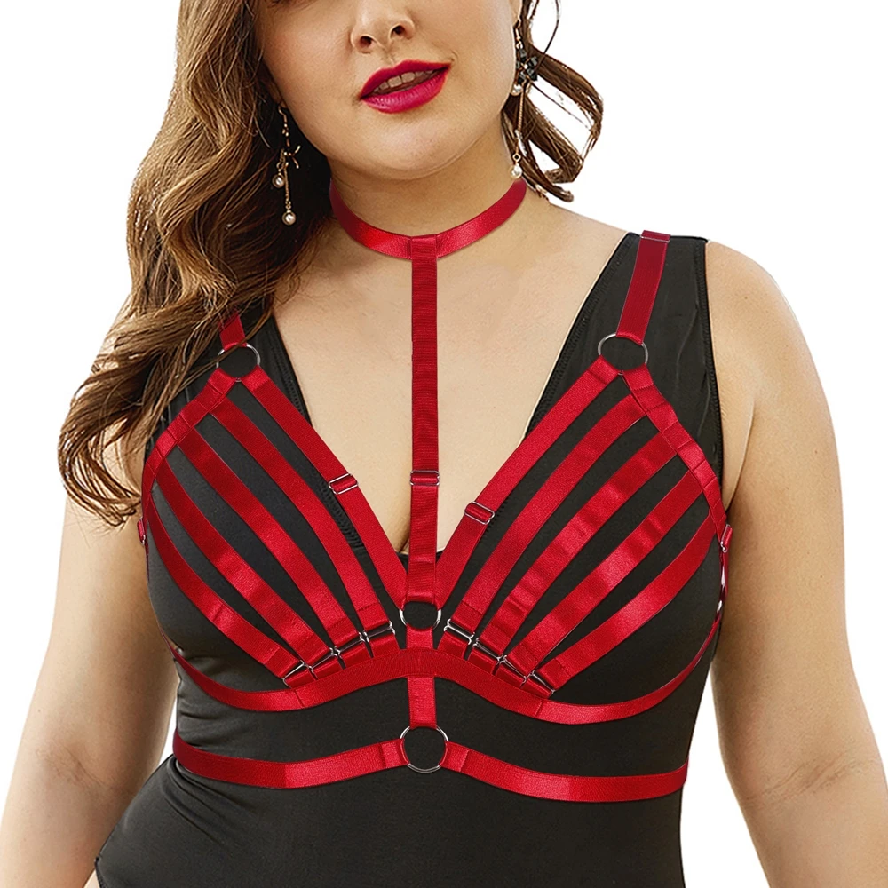 

Goth Sexy Lingerie Plus Size Body Bondage Strap Stockings Belt Harness Bra Garter Ring Suspenders Socks Erotic Women's Underwear