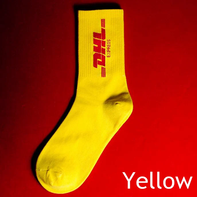Мужской экипаж хлопок DHL Express носки в стиле хип хоп с Vetements Стиль письмо