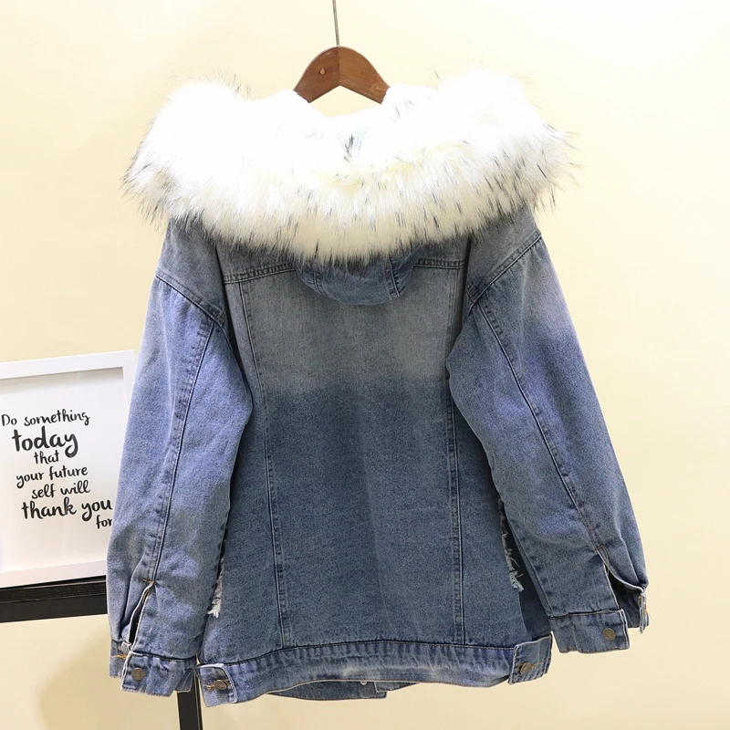 2019 зимняя Свободная Женская парка с капюшоном и большим мехом Толстая теплая